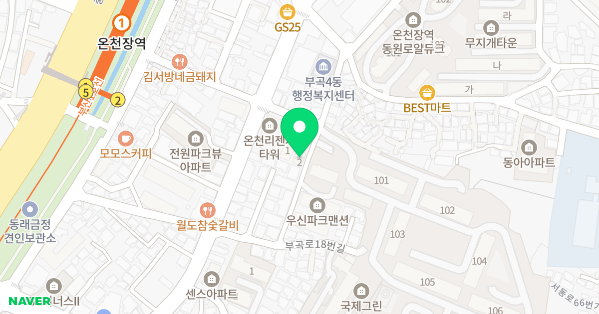 미소드리움부곡2차 위치 지도 - 부산광역시 금정구 부곡로18번안길 17