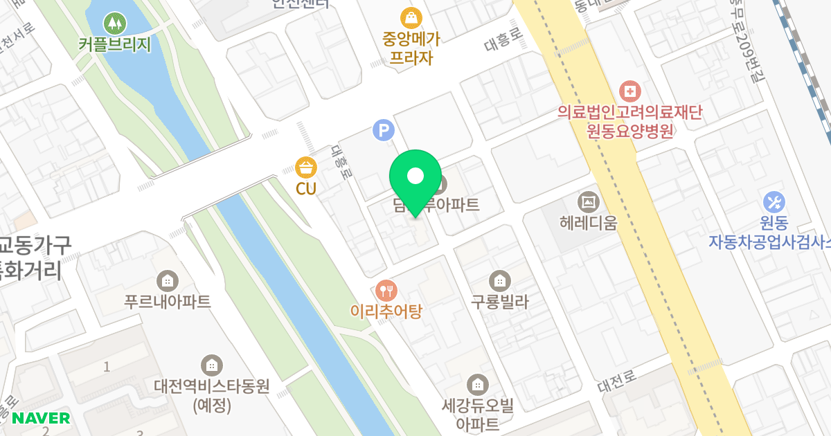 대호아파트 위치 지도 - 대전광역시 동구 대전천동로 488-11