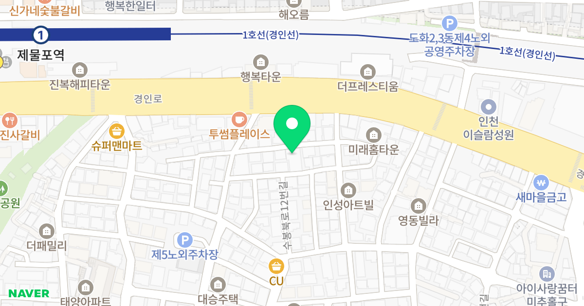 베누시아 위치 지도 - 인천광역시 미추홀구 경인로156번길 9-22