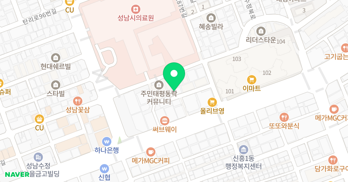 수정빌 위치 지도 - 경기도 성남시 수정구 수정로187번길 5-8