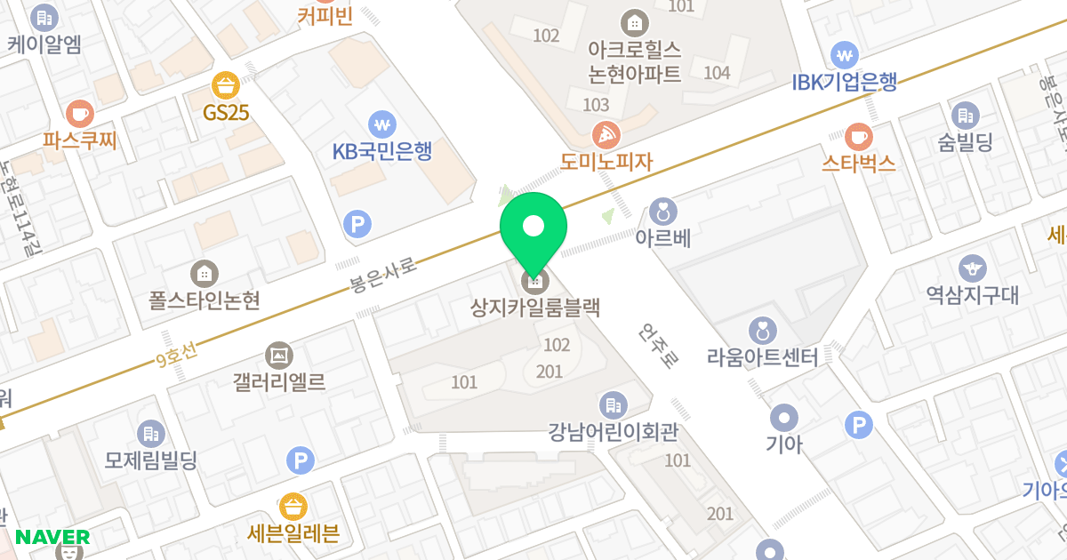 상지 카일룸 블랙 위치 지도 - 서울특별시 강남구 언주로 565