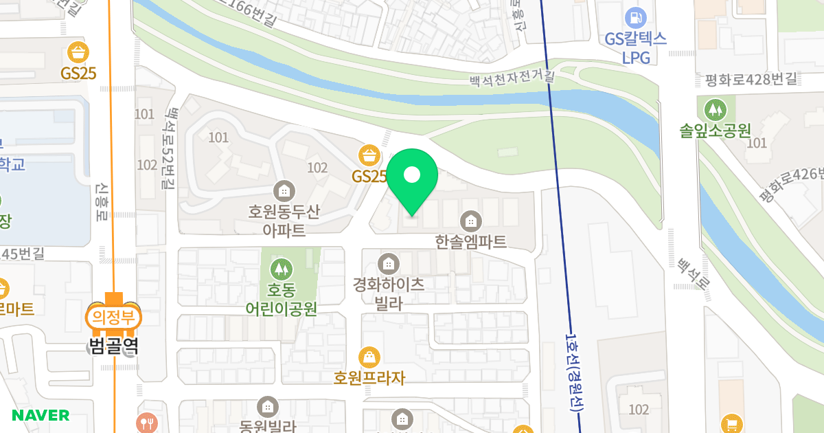 한솔엠파트 106동 위치 지도 - 경기도 의정부시 회룡로117번길 90