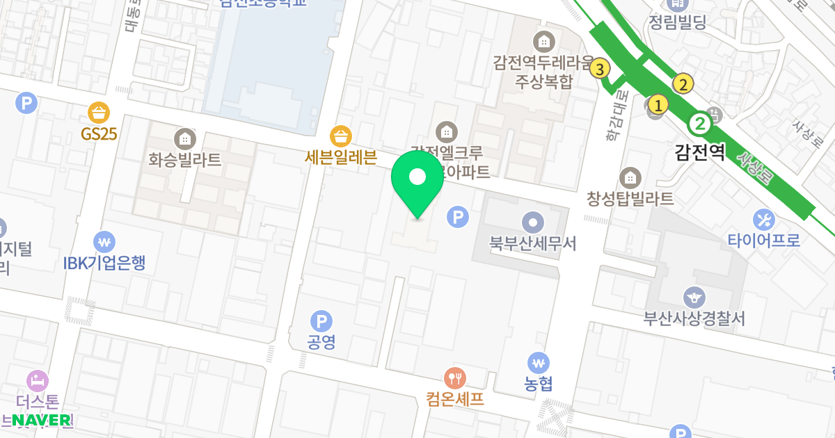 엘메르 위치 지도 - 부산광역시 사상구 학감대로267번길 21