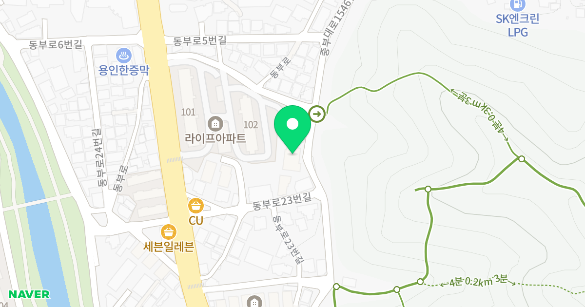 다원하우스 위치 지도 - 경기도 용인시 처인구 동부로23번길 9