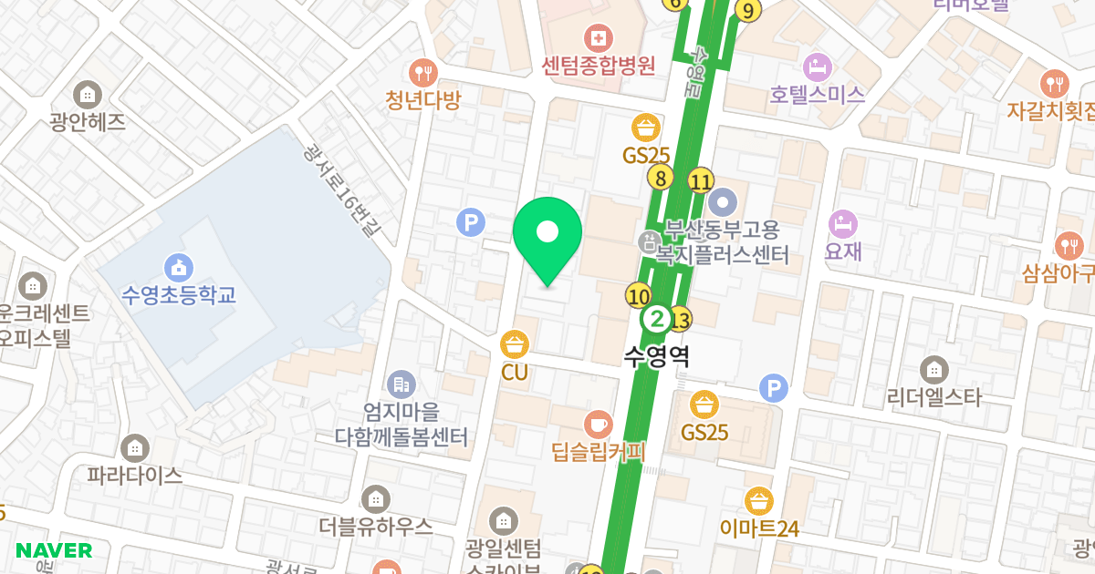 투섬 위치 지도 - 부산광역시 수영구 광서로10번길 36