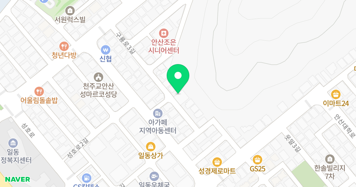 호민 위치 지도 - 경기도 안산시 상록구 구룡로3길 15
