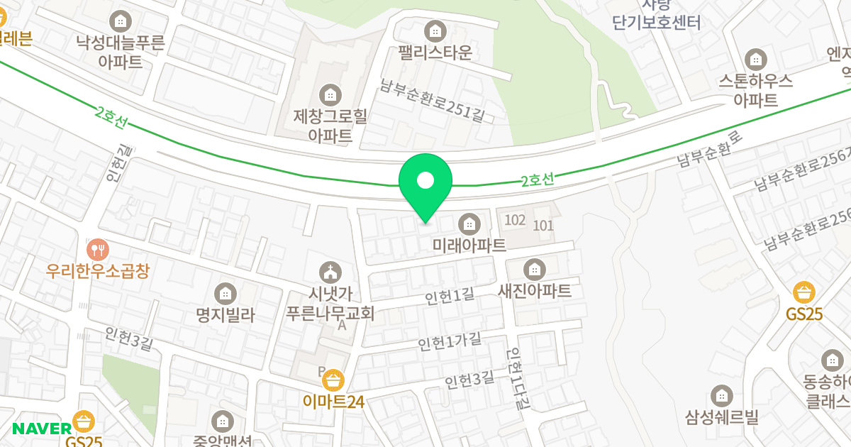 (1654-9) 위치 지도 - 서울특별시 관악구 남부순환로 1986-1