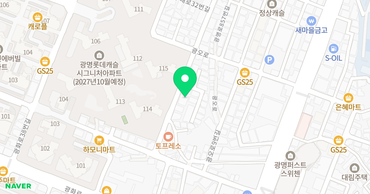 퀸즈 팰리스 위치 지도 - 경기도 광명시 광오로17번길 7