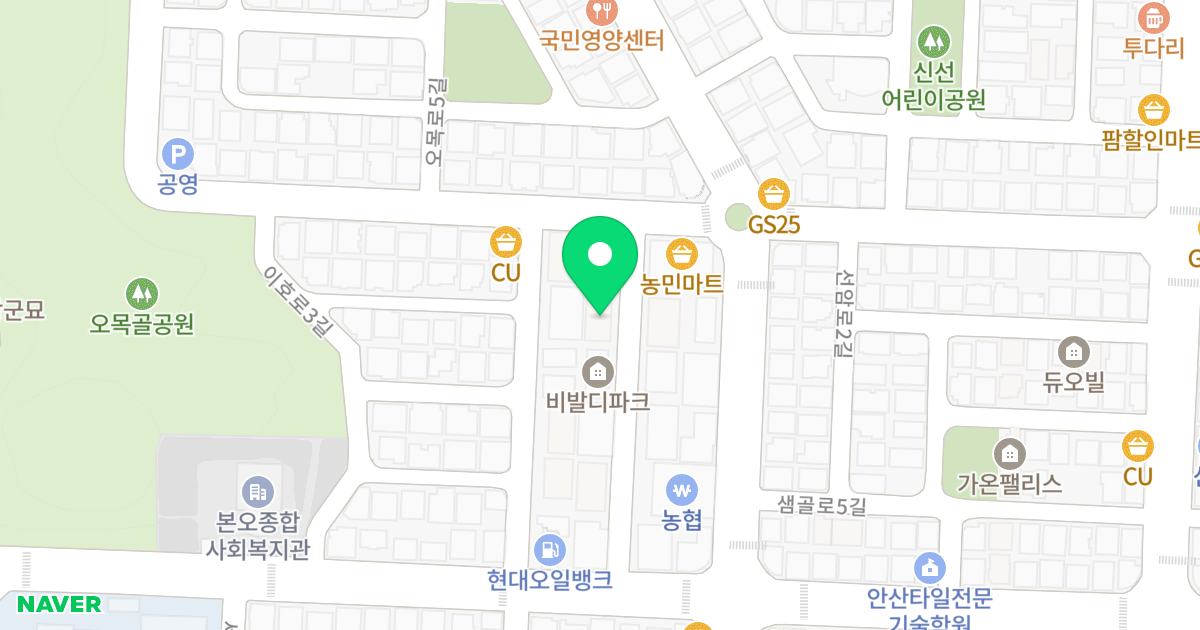 뉴그랑블 위치 지도 - 경기도 안산시 상록구 이호로5길 13