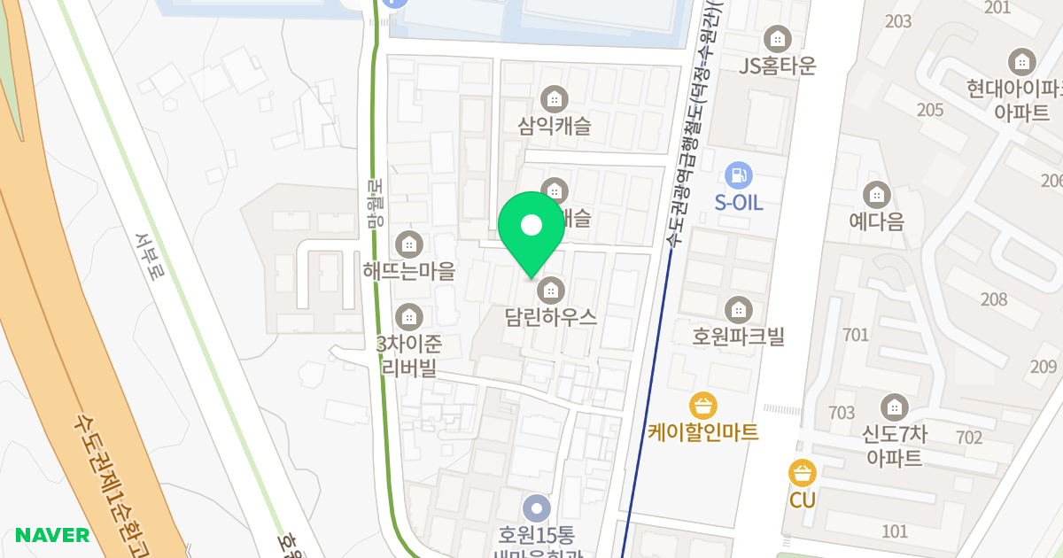 예체뜰안 위치 지도 - 경기도 의정부시 호암로 31-11