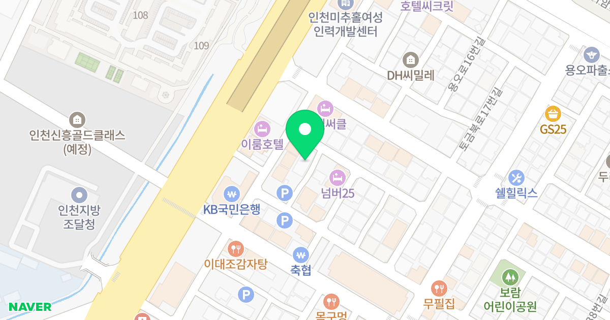 정담캐슬 위치 지도 - 인천광역시 미추홀구 토금북로18번길 8-43