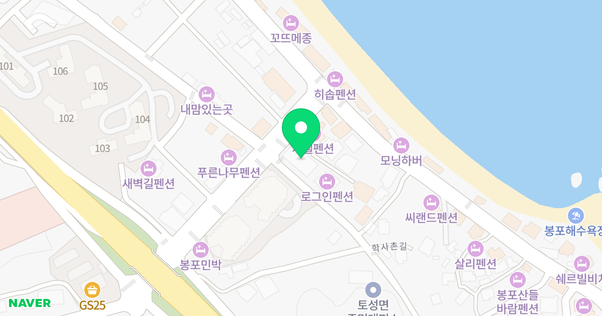 엘라스티고성 위치 지도 - 강원특별자치도 고성군 토성면 봉포4길 7