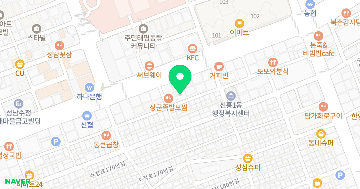 에비뉴V 위치 지도 - 경기도 성남시 수정구 시민로175번길 24