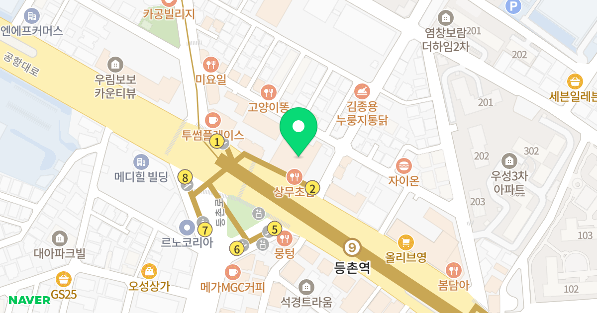 비원오피스텔 위치 지도 - 서울특별시 강서구 공항대로 525