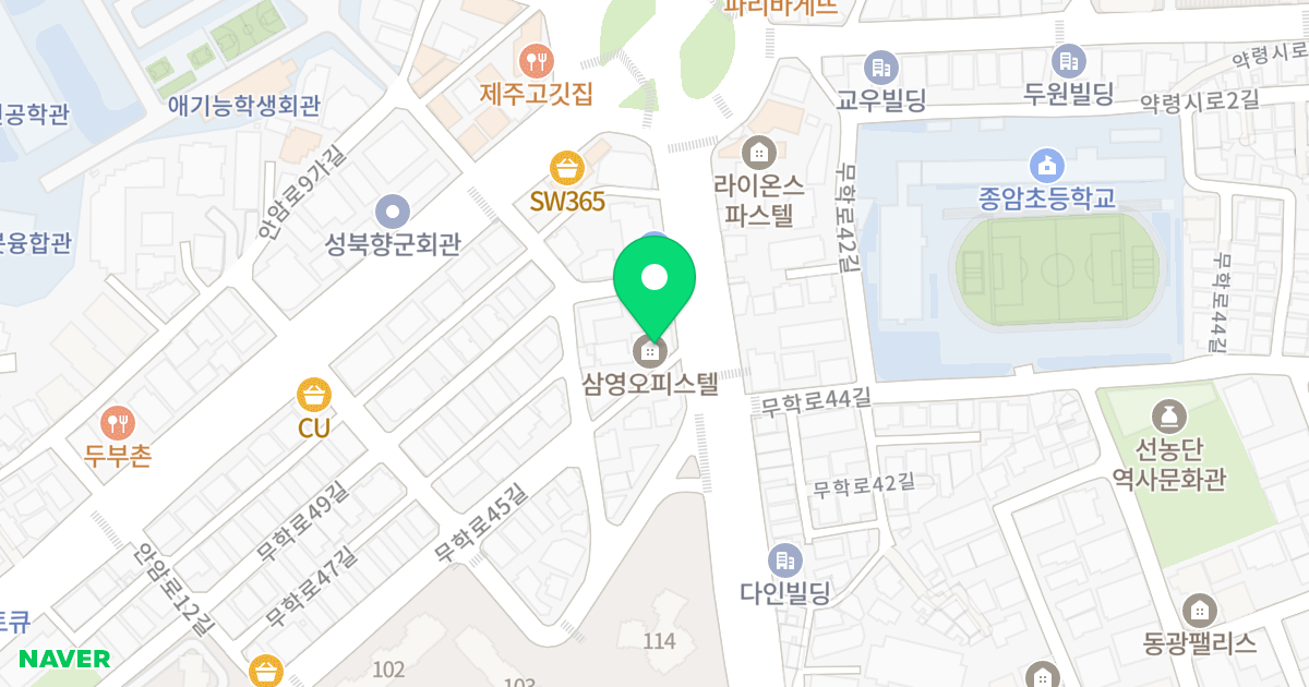 삼영 오피스텔 위치 지도 - 서울특별시 동대문구 무학로 193