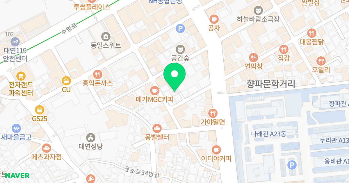 가동 위치 지도 - 부산광역시 남구 수영로298번길 39-9