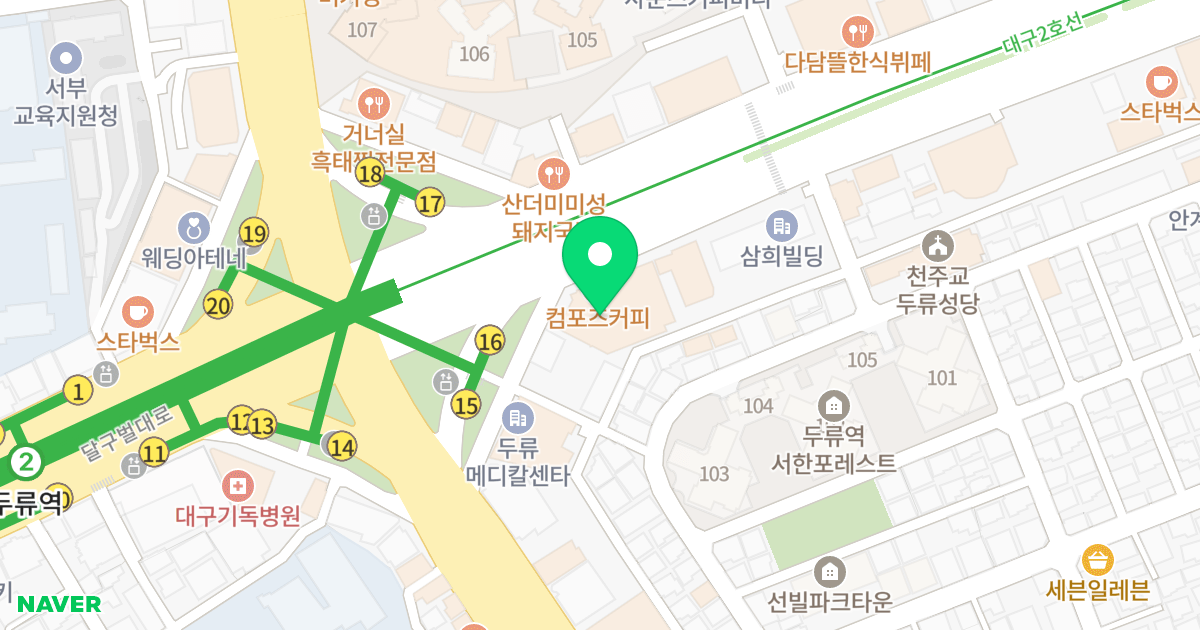 두류역 아이작큐브 오피스텔 위치 지도 - 대구광역시 달서구 달구벌대로 1770