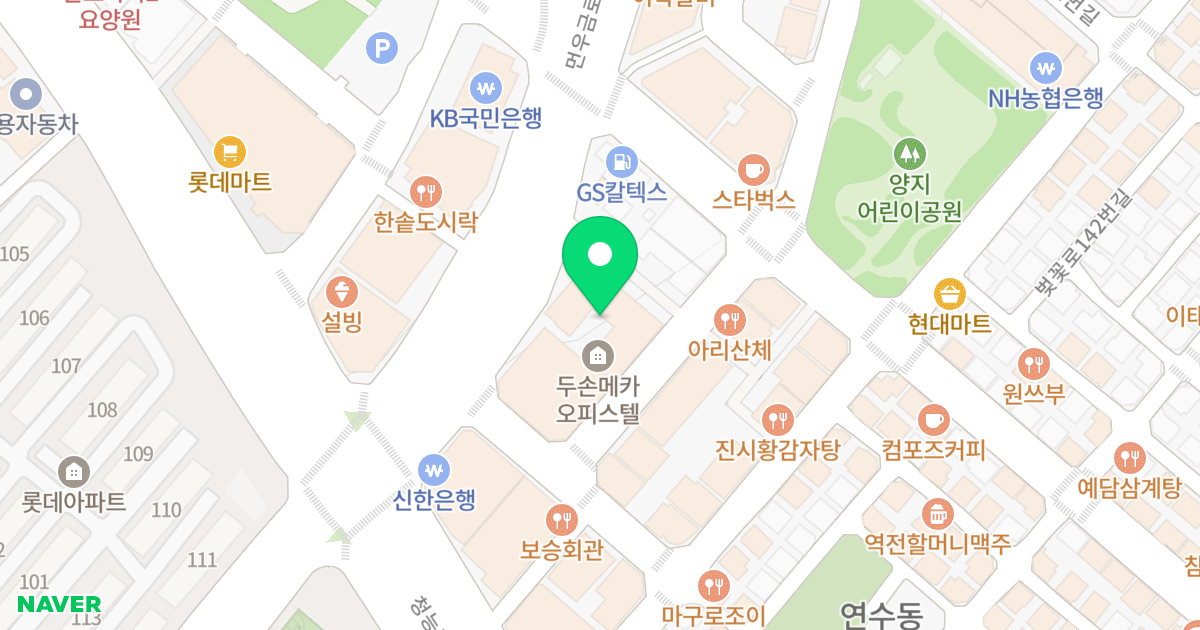 메카 위치 지도 - 인천광역시 연수구 먼우금로 194