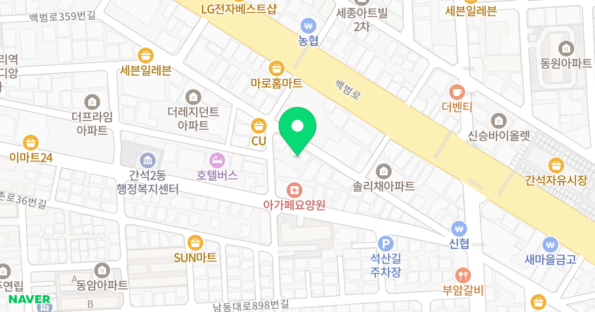 퍼스트클래스 위치 지도 - 인천광역시 남동구 용천로153번길 35