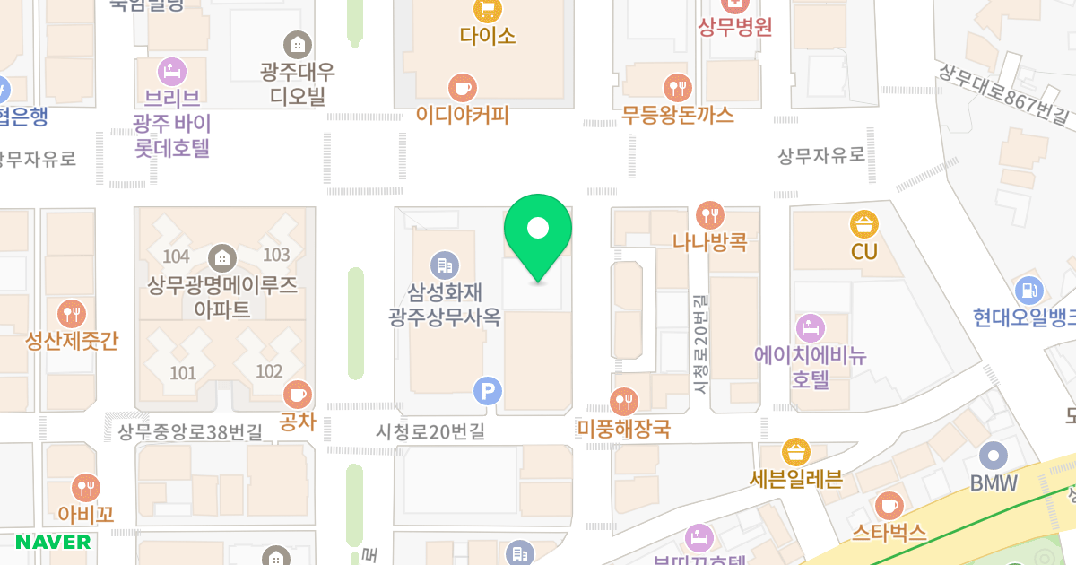 그랜드오피스텔 위치 지도 - 광주광역시 서구 상무번영로 13