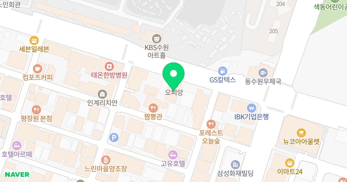 인계 오피앙 오피스텔 위치 지도 - 경기도 수원시 팔달구 인계로 132