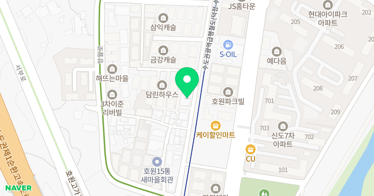 호원리치빌 위치 지도 - 경기도 의정부시 호암로 29