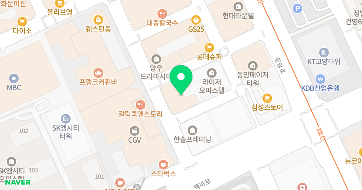 웨스턴853 위치 지도 - 경기도 고양시 일산동구 정발산로42번길 60