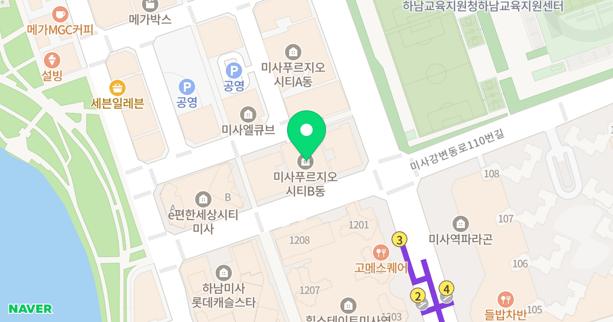 미사푸르지오시티 B동 위치 지도 - 경기도 하남시 미사강변중앙로198번길 29