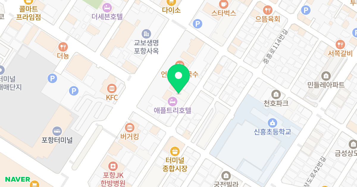 상도동 주상복합 위치 지도 - 경상북도 포항시 남구 중흥로100번길 7-7