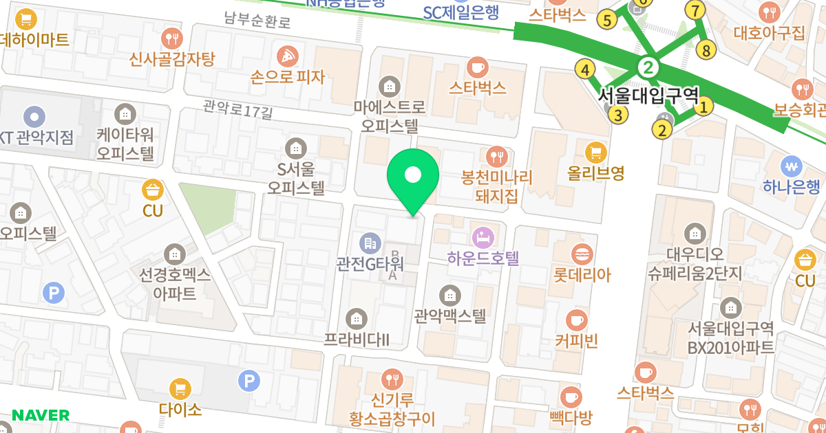 봉천동 867-1 업무시설 위치 지도 - 서울특별시 관악구 관악로15길 25