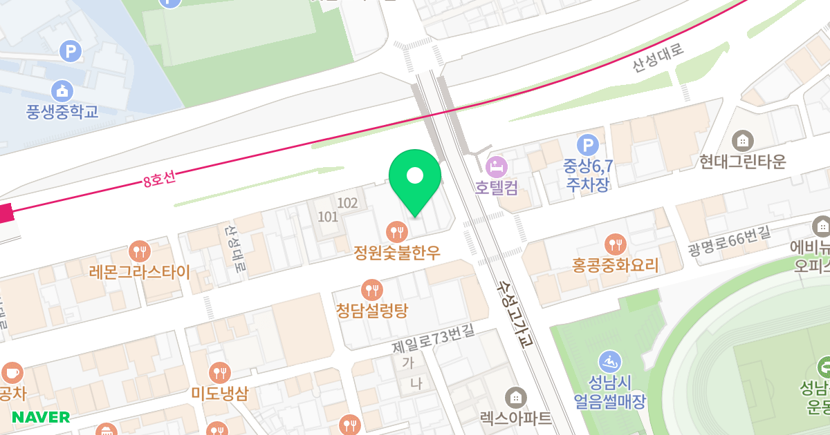 성남SY테크노빌 위치 지도 - 경기도 성남시 중원구 광명로 49