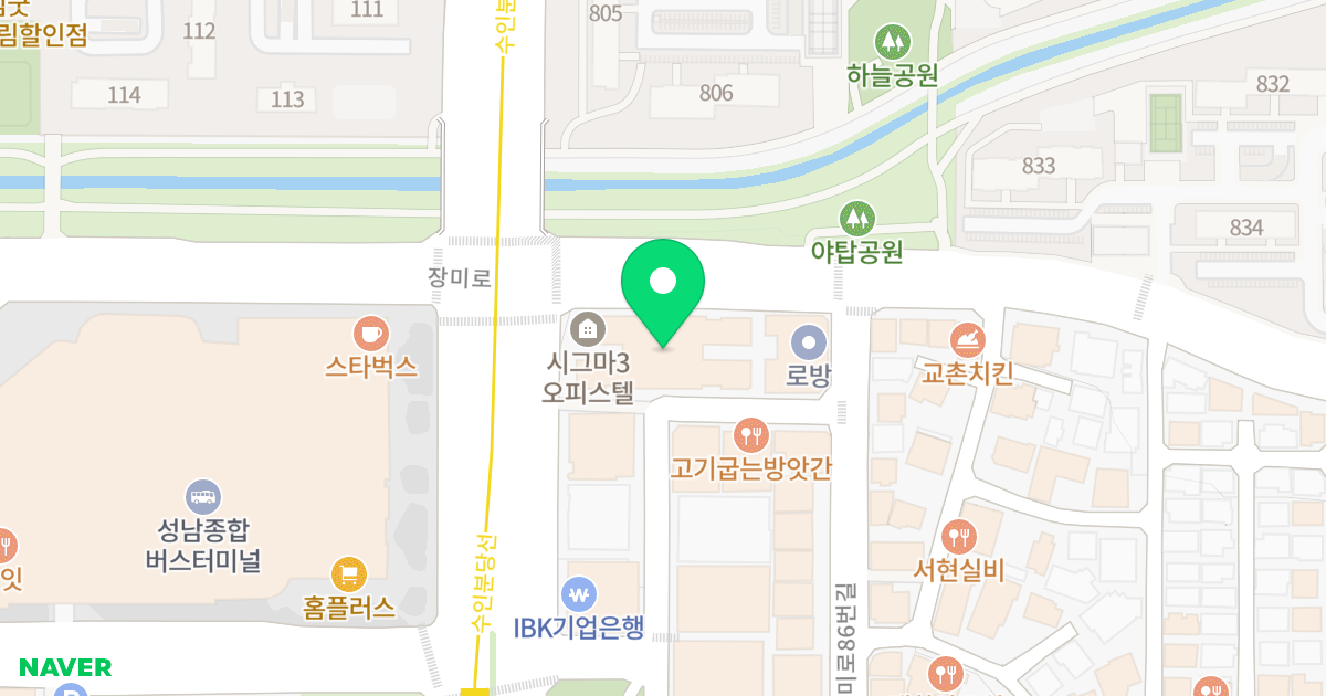 시그마 3 위치 지도 - 경기도 성남시 분당구 장미로 78