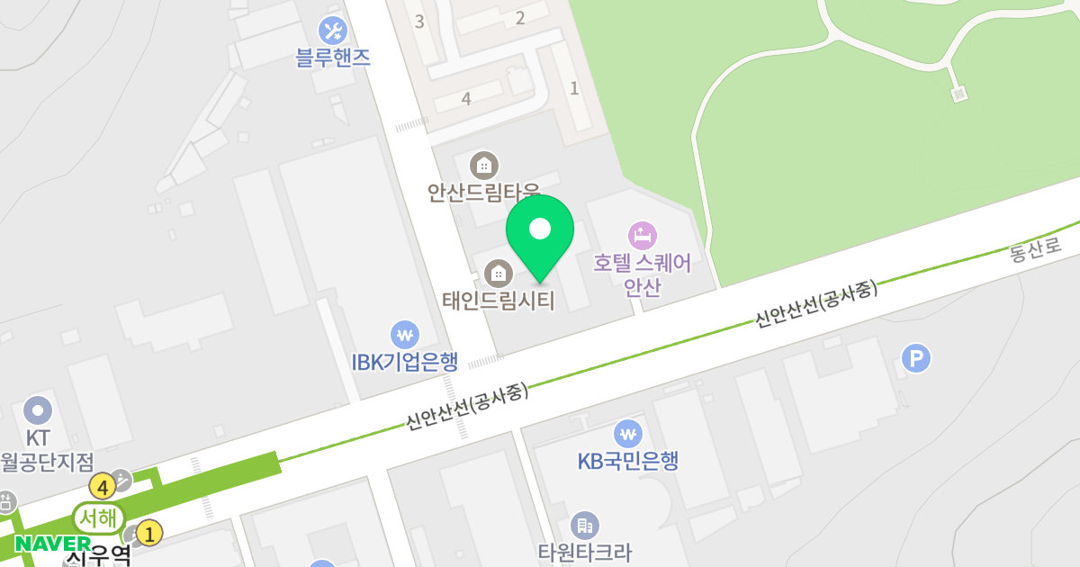 태인드림시티 오피스텔 위치 지도 - 경기도 안산시 단원구 연수원로 4