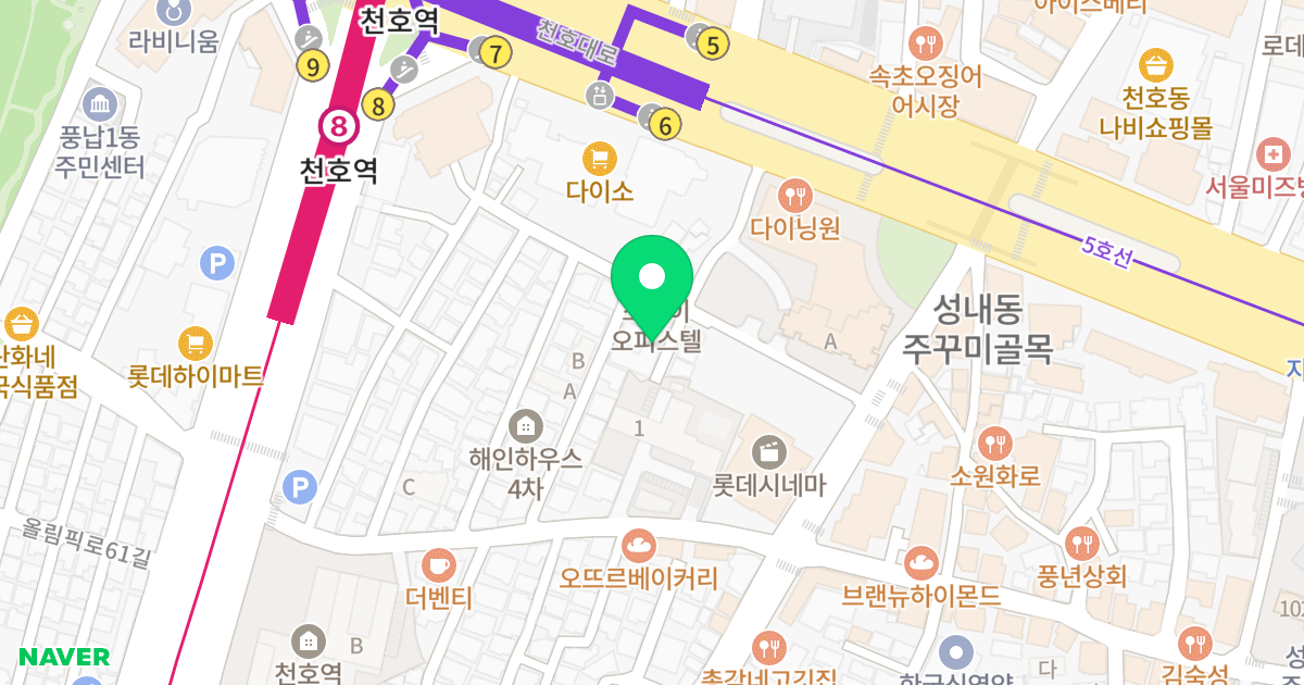 더존예가 위치 지도 - 서울특별시 강동구 천호옛17길 17-4