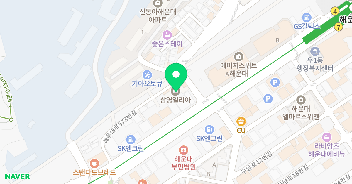 삼영일리아 위치 지도 - 부산광역시 해운대구 우동1로 5
