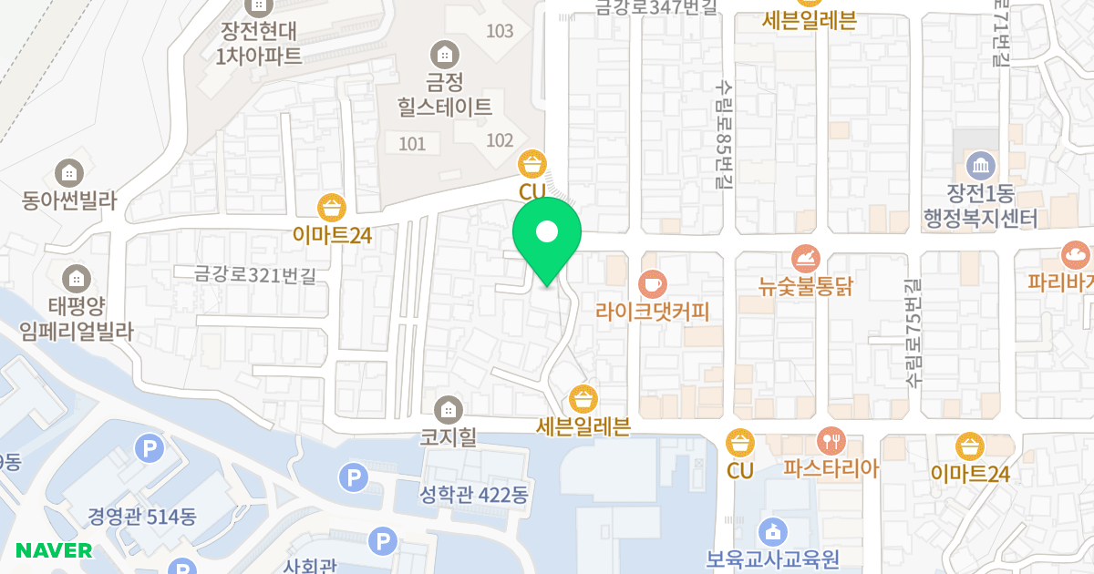 오에스에스원룸 위치 지도 - 부산광역시 금정구 수림로93번길 54