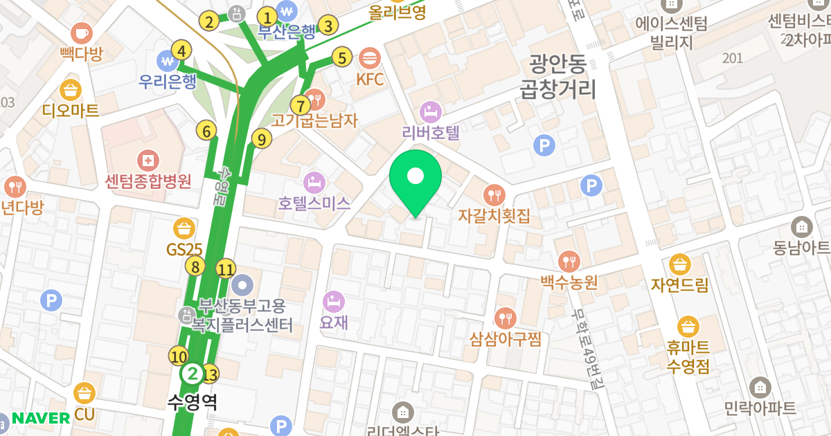 부일 센텀 스카이 위치 지도 - 부산광역시 수영구 수영로680번길 27-5