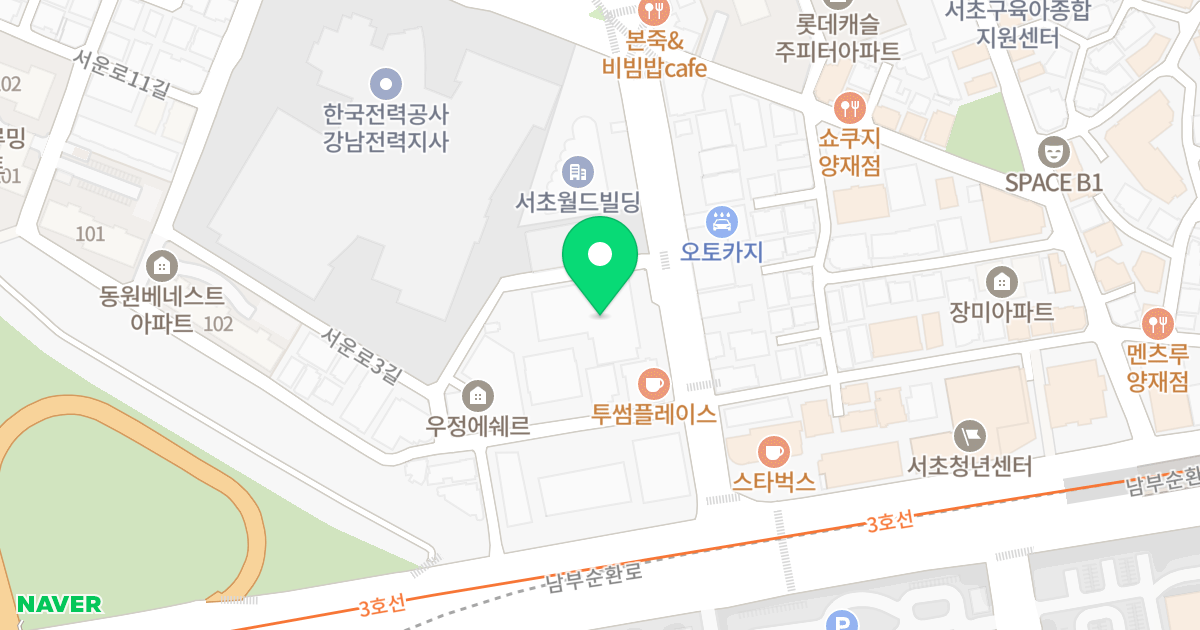서초대우디오빌 위치 지도 - 서울특별시 서초구 서운로 11