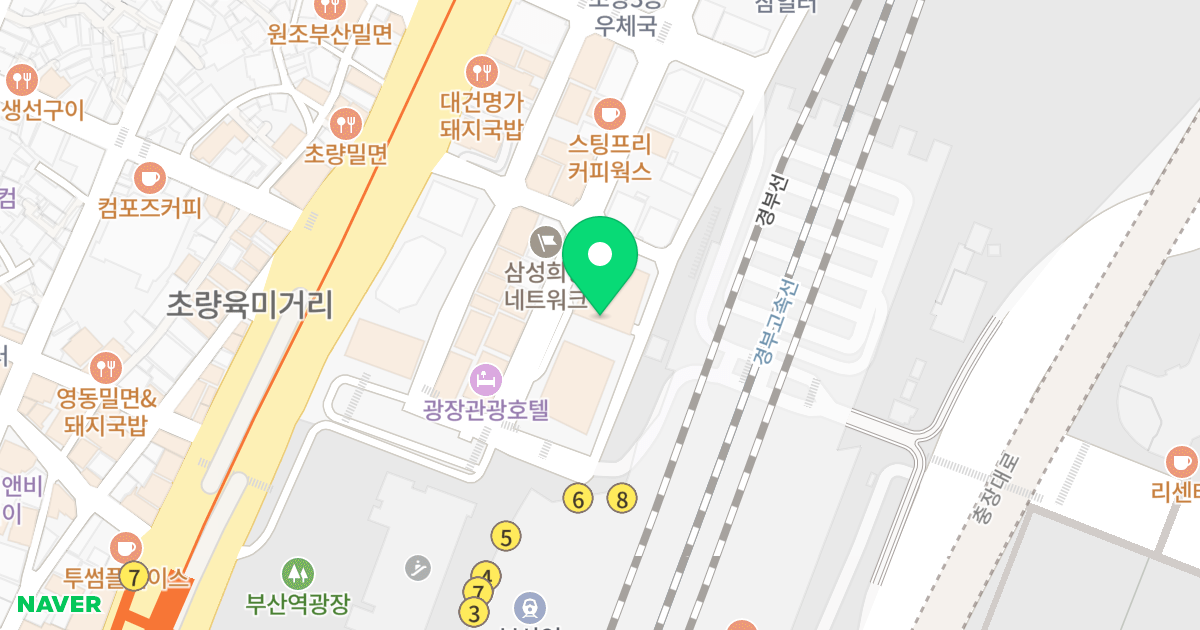 아스티부산 위치 지도 - 부산광역시 동구 중앙대로214번길 7-8