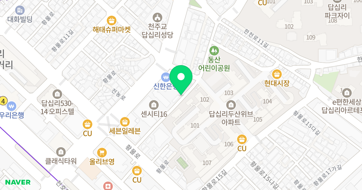 테크빌 위치 지도 - 서울특별시 동대문구 황물로13길 19