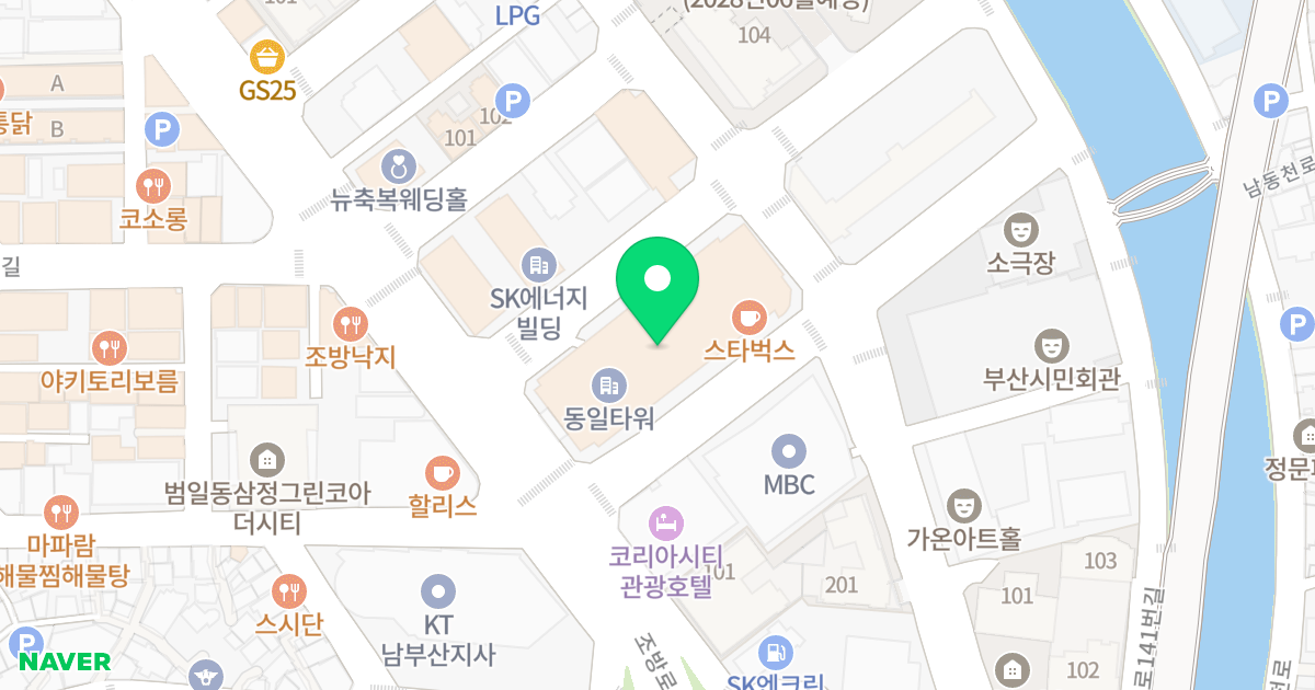 동일타워 위치 지도 - 부산광역시 동구 조방로 14