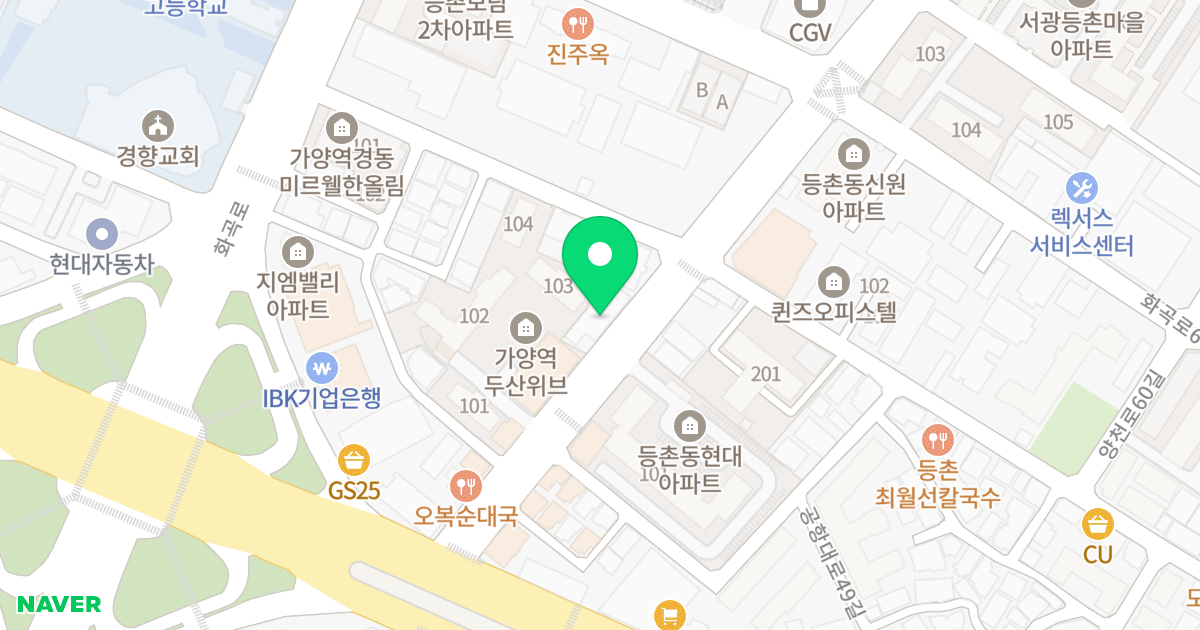 등촌 미르웰 한올림 3차 위치 지도 - 서울특별시 강서구 공항대로45길 25
