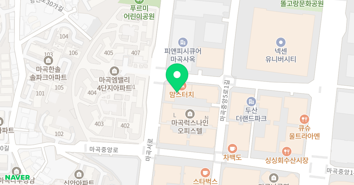 마곡시티오피스텔 위치 지도 - 서울특별시 강서구 마곡서로 170