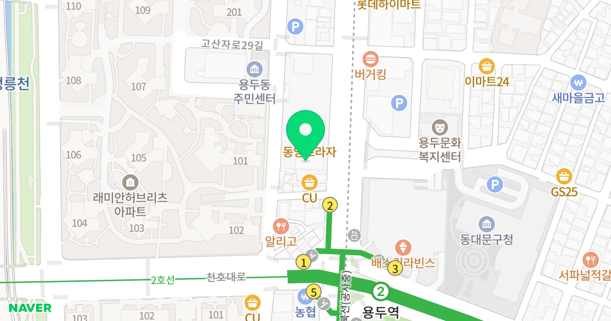 에이플러스빌 위치 지도 - 서울특별시 동대문구 고산자로 397