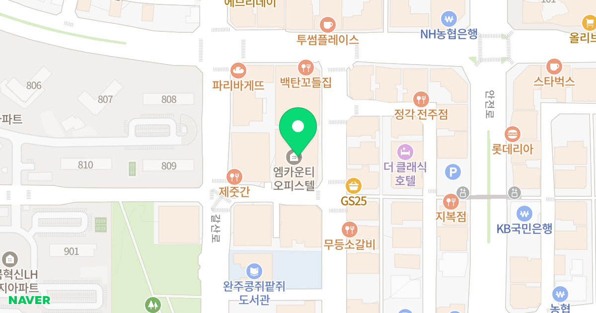 엠카운티 오피스텔 위치 지도 - 전북특별자치도 완주군 이서면 오공로 11-19