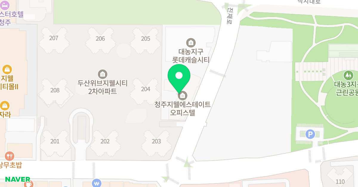 지웰에스테이트 오피스텔 위치 지도 - 충청북도 청주시 흥덕구 진재로 131