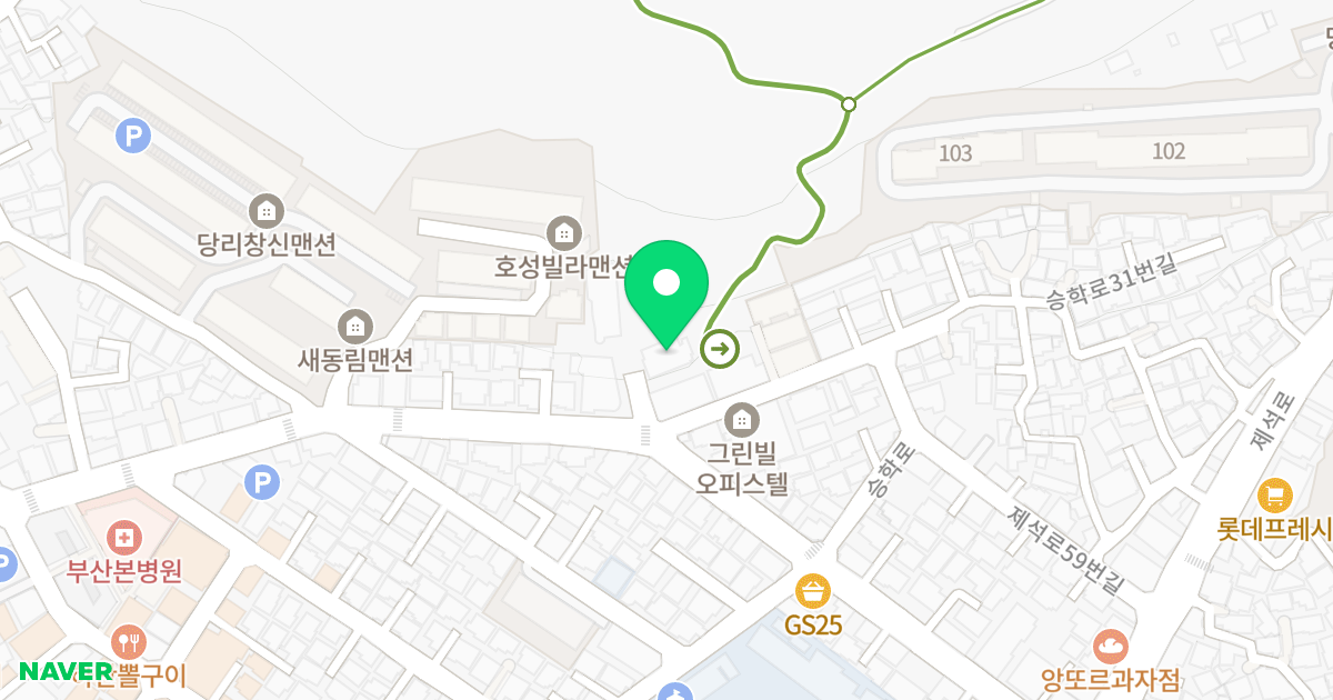 당리동 포레스트 힐 위치 지도 - 부산광역시 사하구 승학로 31-2