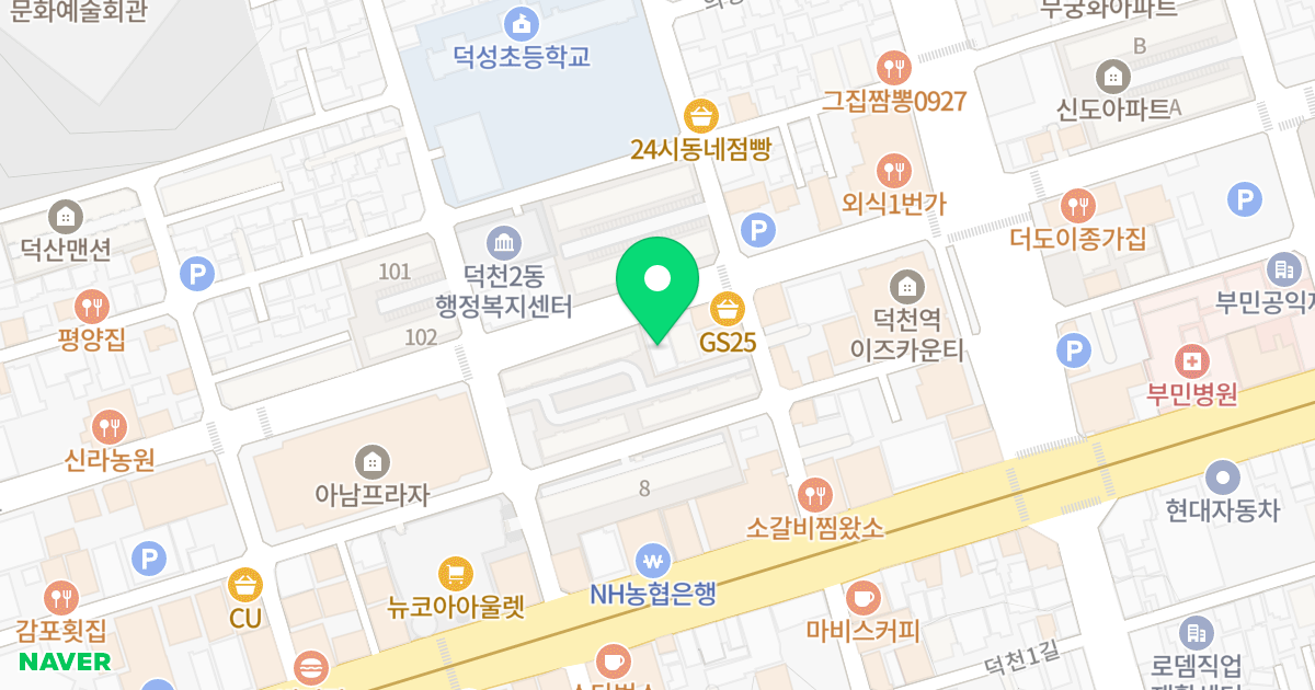 MIDAS 9 위치 지도 - 부산광역시 북구 기찰로 34
