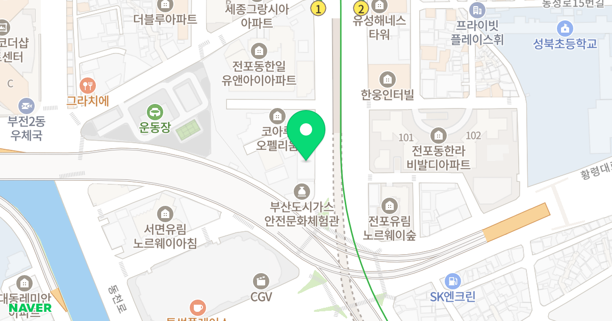 대동레미안 센트럴시티2 위치 지도 - 부산광역시 부산진구