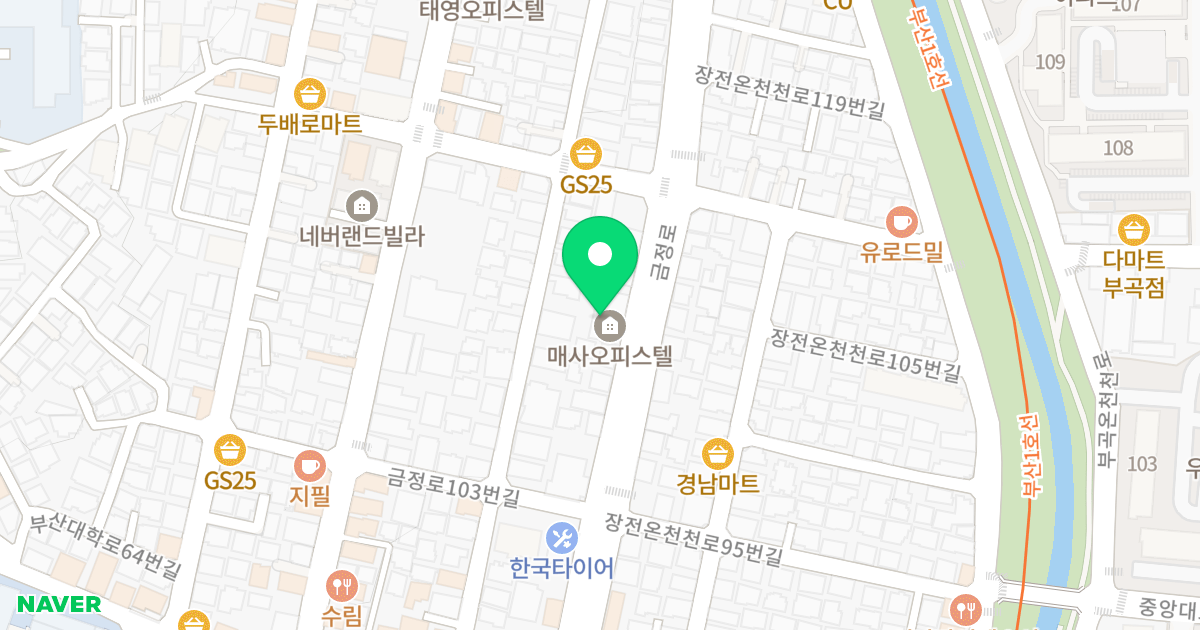 매사오피스텔 위치 지도 - 부산광역시 금정구 금정로 113